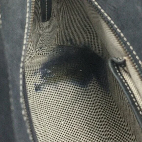 Dooney Bourke Handbag Black All Weather Leather VTG Logo Pattern Zipper Zipper - Picture 12 of 16